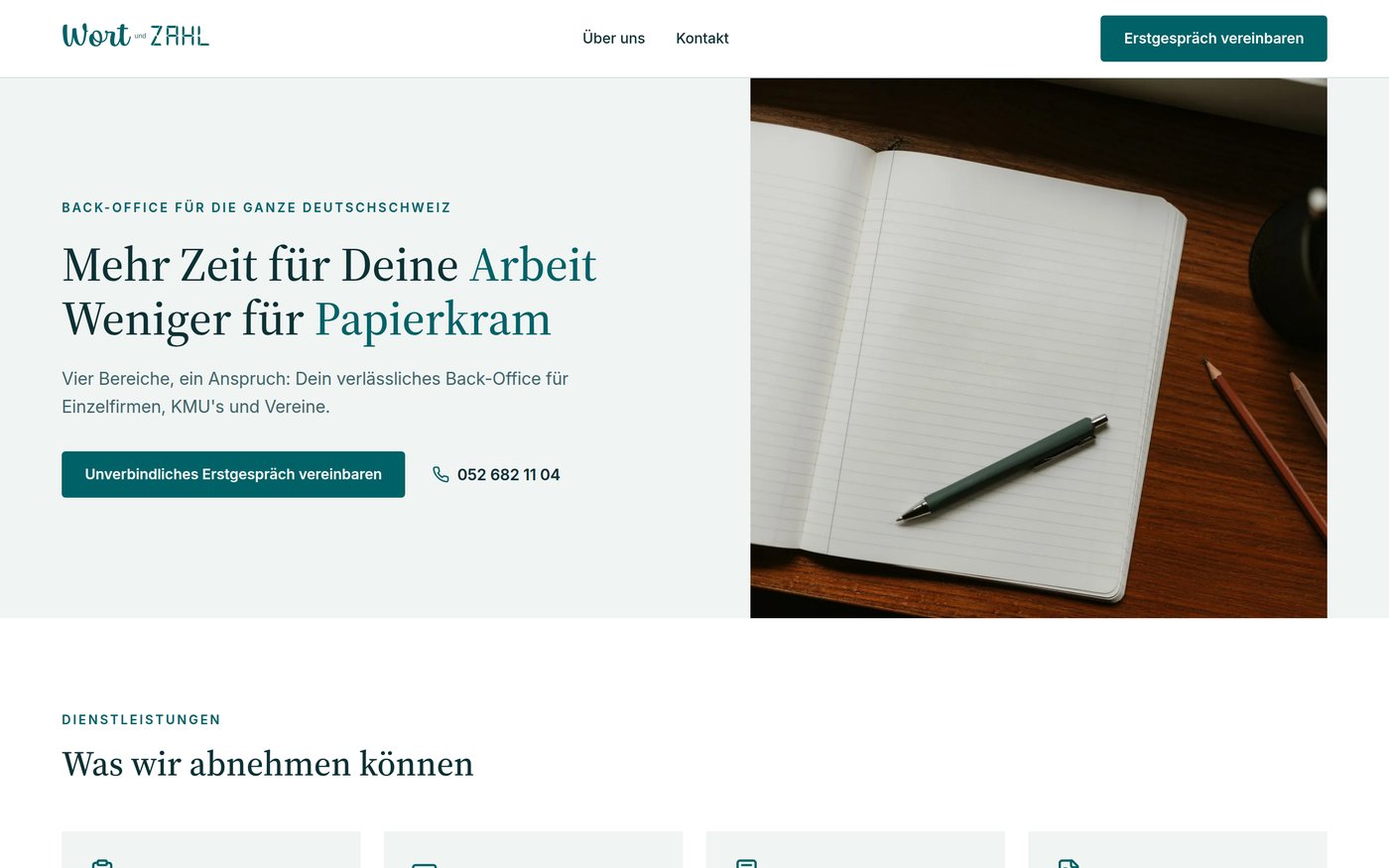 Startseite von wortundzahl.ch